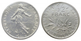 France, 1/2 Franc Piefort 1975, AG 11 g., 19,8 mm