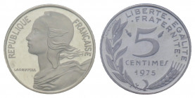 France, 5 Centimes Piefort 1975, AG 5 g., 17,2 mm