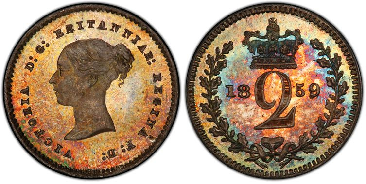 Victoria 1837-1901
2 Pence , 1859
PCGS PL 67+ PROOFLIKE