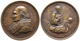Italie, Pio VIII (1829-1831), Medaglia 1830, AE 35,83 g., 42,6 mm Superbe