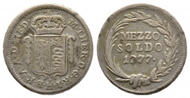 Italie, Maria Teresa d'Asburgo, Imperatrice e Duchessa di Milano, 1740-1780 ½ Soldo, 1777, AG 3,86 g., 20,4 mm
TTB