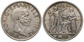 Italy, Vittorio Emanuele III (1900-1946), 20 Lire 1927, AG 15,04 g., 35,1 mm FDC