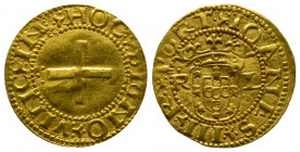 Portugal, Lisbonne, D. Jean III (1521-1557). Cruzado à l'écu aux huit chateaux, AU 3,57 g., 24 mm, TTB
