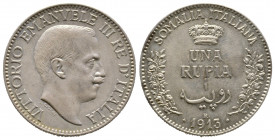 Somalie, Vittorio Emanuele III, 1 Rupia 1913, AG 11,66 g., 30,1 mm presque Superbe traces de nettoyage