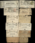 Lot of (13). Mixed Towns, Georgia. Mixed Issuers. Mixed Dates Mixed Denominations. Poor to Very Fine.
Thirteen Georgia obsoletes are found in this lo...