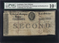New Orleans, Louisiana. The Exchange and Banking House. 1840's. Written Denomination. PMG Very Good 10 Net. Major Tear Repair.
(LA800CHKa). No. 1182....
