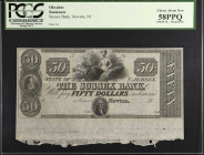 Newton, New Jersey. Sussex Bank. 18xx $50. PCGS Currency Choice About New 58 PPQ. Remainder.
Plate A. Remainder.
 Estimate: $80.00- $120.00