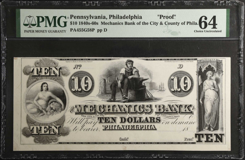 Philadelphia, Pennsylvania. Mechanics Bank of the City & County of Philadelphia....