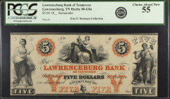 Lawrenceburg, Tennessee. Bank of Tennessee. 18xx $5. PCGS Currency Choice About New 55. Remainder.
(Haxby 80-G8a). Remainder.
 Estimate: $100.00- $2...