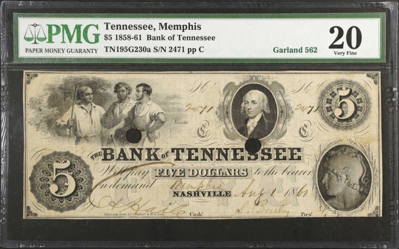 Lot of (2). Memphis, Tennessee. Bank of Tennessee & Bank of Chattanooga. 1850s-6...
