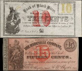 Lot of (2). Hydeville & Ludlow, Vermont. Hydeville Company & Bank of Black River. 1862 10 & 15 Cents. About Uncirculated. Remainders.
A duo of remain...
