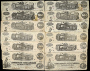 Lot of (12) T-39 & T-40. Confederate Currency. 1862 $100. Fine to Very Fine.
A dozen train notes, with condition ranging from Fine to Very Fine.
Fro...