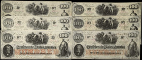 Lot of (6) T-41. Confederate Currency. 1862 $100. Very Fine.
A group of six Very Fine $100 Confeds.
From the "This Buck Stopped Here” Collection.
 ...