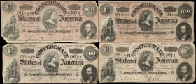 Lot of (4) T-65. Confederate Currency. 1864 $100. Very Fine.
All notes in this lot are in VF condition.
From the "This Buck Stopped Here” Collection...