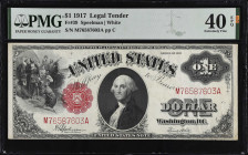 Fr. 39. 1917 $1 Legal Tender Note. PMG Extremely Fine 40 EPQ.
Original paper is found on this mid-grade $1.
 Estimate: $200.00- $300.00