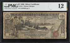 Fr. 224. 1896 $1 Silver Certificate. PMG Fine 12.
A fine example of this popular History Instructing Youth $1.
 Estimate: $300.00- $400.00