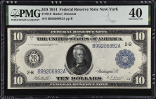 Fr. 910. 1914 $10 Federal Reserve Note. New York. PMG Extremely Fine 40.
A mid-grade offering of this New York $10.
 Estimate: $150.00- $200.00