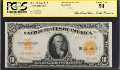 Fr. 1173. 1922 $10 Gold Certificate. PCGS Currency About New 50.
This $20 Gold Certificate is found in a special PCGS Currency holder which has been ...