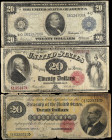 Lot of (3). Fr. 146, 976 & 1178. 1880-1914 $20 Mixed Large Size. Good to Very Good.
A trio of large size $20's, with condition ranging from Good to V...
