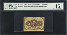 Fr. 1229. 5 Cents. First Issue. PMG Choice Extremely Fine 45 EPQ.
 Estimate: $75.00- $125.00