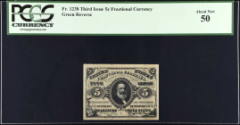Fr. 1238. Fractional Currency 5 Cents. Third Issue. PCGS Currency About New 50.
 Estimate: $50.00- $100.00