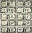 Lot of (10). Various Fr.'s. 1928B-76 $1, $2 & $5 Mixed Small Size. Choice Uncirculated.
A nice starter set which includes the better with motto $1. A...