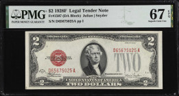 Fr. 1507. 1928F $2 Legal Tender Note. PMG Superb Gem Uncirculated 67 EPQ.
Out of 1,079 notes graded for the type by PMG, this note stand at Pop 29/2 ...