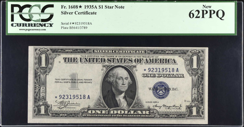 Lot of (2) Fr. 1608*. 1935A $1 Silver Certificate Star Notes. PCGS Currency New ...