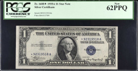 Lot of (2) Fr. 1608*. 1935A $1 Silver Certificate Star Notes. PCGS Currency New 62 PPQ. Consecutive.
Consecutive.
 Estimate: $75.00- $125.00