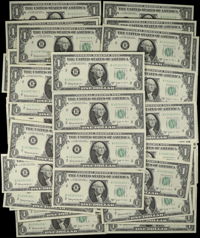 Lot of (71). Fr. 1902-B*. 1963B $1 Federal Reserve Star Notes. New York. Choice ...