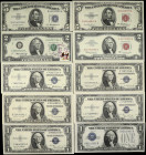 Lot of (10) Various Fr.'s. 1928B-76 $1, $2 & $5 Mixed Small Size. Choice Uncirculated.
A nice starter set of silver certificates and legal tender not...