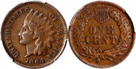 1864 Indian Cent. Bronze. L on Ribbon. VF-30 (PCGS).
PCGS# 2079. NGC ID: 227M.