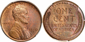 1910-S Lincoln Cent. MS-64 BN (PCGS).
PCGS# 2438. NGC ID: 22B6.
