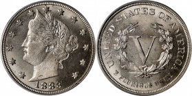 1883 Liberty Head Nickel. No CENTS. MS-65 (PCGS). OGH.
PCGS# 3841. NGC ID: 2772.