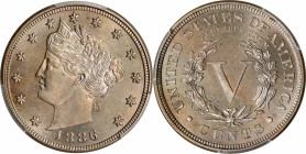 1886 Liberty Head Nickel. Proof-64 (PCGS).
PCGS# 3884. NGC ID: 277U.