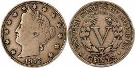 1912-S Liberty Head Nickel. Fine-12 (PCGS).
PCGS# 3875. NGC ID: 277R.