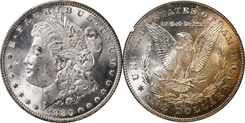 1880/79-CC GSA Morgan Silver Dollar. VAM-4. Top 100 Variety. Reverse of 1878. MS...