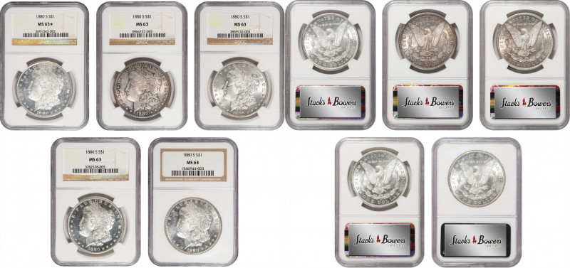 Lot of (5) 1880-S Morgan Silver Dollars. MS-63 (NGC).
PCGS# 7118. NGC ID: 2544.