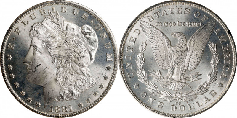 1881-CC GSA Morgan Silver Dollar. MS-64 (NGC).
The original box and card are in...