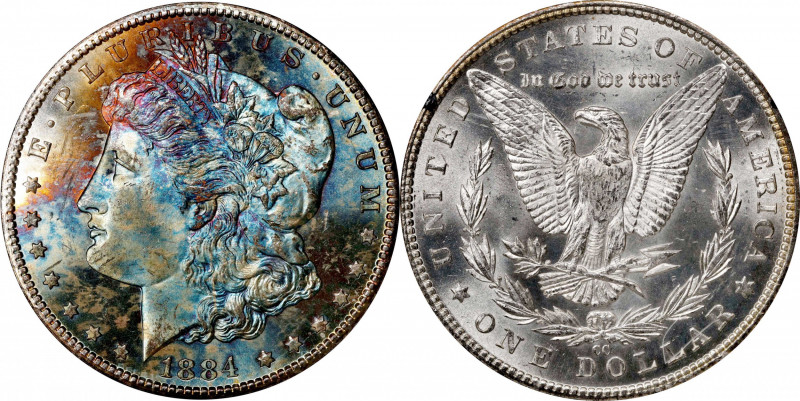 1884-CC GSA Morgan Silver Dollar. MS-64 (NGC).
The original box and card are no...