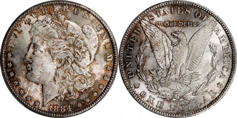 1884-CC Morgan Silver Dollar. MS-62 (PCGS).
PCGS# 7152. NGC ID: 254M.