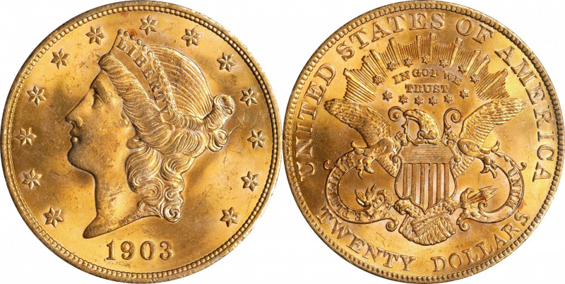 1903 Liberty Head Double Eagle. MS-62 (PCGS). CAC. OGH--First Generation.
PCGS#...