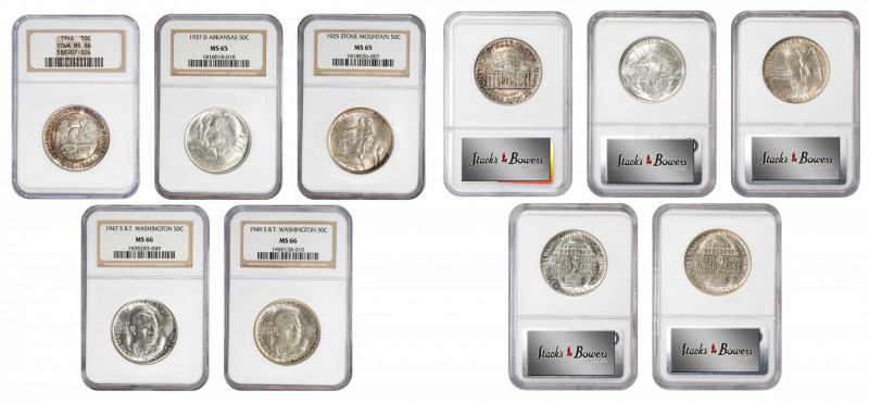 Lot of (5) Gem Mint State Commemorative Silver Half Dollars. (NGC).
Included ar...