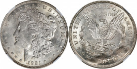 1921 Morgan Silver Dollar--Reverse Struck Thru--MS-62 (NGC).
