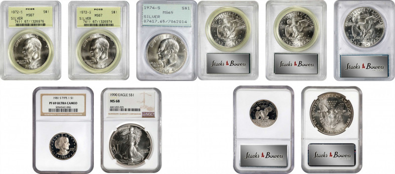 Lot of (5) Certified Modern Dollars and Silver Eagles.
Included are: Eisenhower...