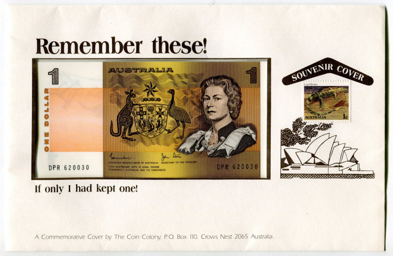 Australia 1 Dollar 1983 (ND) Souvenir Cover
P# 42d, N# 202381; Commemorative Co...