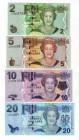Fiji 2 - 5 - 10 - 20 Dollars 2007 - 2011 (ND)
P# 109-112, UNC