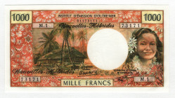 New Hebrides 1000 Francs 1970 - 1980 (ND)
P# 20c, # M1 73171; UNC