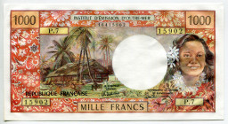 Tahiti 1000 Francs 1985 (ND)
P# 27d, N# 214066; # P.7 15902; AUNC
