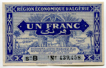 Algeria 1 Franc 1944
P# 98a, N# 209035; # B 439458; XF+